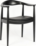 Polynices Mid Century Modern Dining Chair, PU polsterdatud Kennedy tool, t&auml;ispuidust tool s&ouml;&ouml;gituppa, k&ouml;&ouml;ki, kontorisse, elutuppa (must)