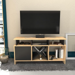 Hanah Home stiilne teleripult, tamm ja antratsiit, 120 x 29,9 x 60,6 cm, 100% melamiinkattega puitlaastplaat, 18 mm paksune, kaasaegne disain elutuppa ja meelelahutusruumidesse
