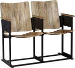 VidaXL Banc &agrave; 2 places Bois de manguier massive et acier 102x55x83 cm