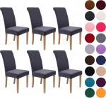 Colorxy Spandex kangast Stretch s&ouml;&ouml;gitool Slipcovers Home Decor Set of 4, Velvet, Dark Grey, M