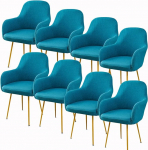 Sametist s&ouml;&ouml;gitoa toolikate 8/2/4 komplekt koos k&auml;etugedega, kontoritoolide kate, seljatoe tooli kaitsekate, venitus toolikatted, k&auml;etoe toolikatted, toolikate, roheline, 1,8 t&uuml;kki