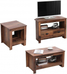 ZXLIHS ? 3-teiliges Set aus Holzm&ouml;beln f&uuml;r das Wohnzimmer (Lampentisch, Couchtisch und Eck-TV-Einheit), Sofagarnitur, Aufbewahrungseinheit und Schrank f&uuml;r das Wohnzimmer