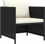 Modulares Ecksofa Poly Rattan mit Kissen Grau f&uuml;r Garten Lounge Set, Ecksofa mit abnehmbaren Kissen als modulares Gartensofa