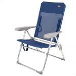 Aktive 62661 - &otilde;huke kokkupandav rannatooli 6 positsiooniga lamamisasend, Anti-Roll funktsioon, tumesinine, m&otilde;&otilde;tmed: Suurus: 47 x 60 x 94 cm, Materjal: 47 x 60 x 94 cm: Alumiinium, vastupidav, Maksimaalne kaal 110 kg