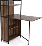 Versa Blumenau s&ouml;&ouml;gilaud koos riiuliga k&ouml;&ouml;ki, terrassile, aeda v&otilde;i s&ouml;&ouml;gituppa, kokkupandav t&ouml;&ouml;laud, m&otilde;&otilde;dud 120 x 30 x 62 cm (K x L x S), puit, PVC ja metall, pruun ja must.