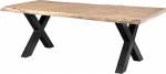 MASSIVMOEBEL24.DE Freeform 5 mangopuust laud, beež lakk, X-jalad antratsiit l&auml;ikiv, 180 x 90 x 77 cm, t&auml;ispuidust laud, Wane, s&ouml;&ouml;gilaud