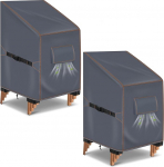 2 aiam&ouml;&ouml;bli kattepakett 80 W x 85 D x 90 H cm, kaitsev kate virnastamistoolide jaoks, 420D veekindel kate aiam&ouml;&ouml;bel talvekindel kate aiam&ouml;&ouml;bli katmiseks aiam&ouml;&ouml;bli katteplaat halli v&auml;rvi.