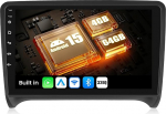 SIXWIN 4+64G Android 15 autoraadio koos CarPlay/Android Car/Mirror Linkiga Audi TT 2006-2014.9-tolline HD puuteekraan toetab WiFi GPS Bluetooth 5.0 FM/RDS 32EQ + tagurduskaamera
