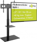 goobay TV p&otilde;randaplatvorm 37-70 tolli p&ouml;&ouml;rlev &plusmn;35&deg; k&otilde;rgus reguleeritav VESA 600 x 400 kuni 40 kg klaasist alus - 58526