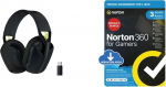 Logitech G 435 Lightspeed traadita Bluetooth m&auml;ngukomplektid - must + Norton 360 Gamers 2026 3 seadmele