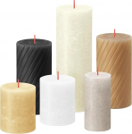 Bolsius Rustic Pillar Candles - Kinkekomplekt 6 - Pillow Talk - Dekoratiivsed majapidamisk&uuml;&uuml;nlad - Pikk p&otilde;lemisaeg - L&otilde;hnastamata - Looduslik taimne vaha - Ilma palmi&otilde;lita