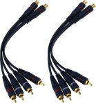 Create Idea 4 x kullatud alumiiniumsulamist RCA Female to 2 RCA Male adapterit
