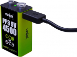 Verico LoopEnergy 9V Block Pack of 2, PP3, 4500 mWh, laetav USB-C aku, Li-Ion aku, 1 laadimiskaabel USB t&uuml;&uuml;p A kuni 2 x t&uuml;&uuml;p C, ideaalne suitsuanduritele, tulekahjusignalisatsioonidele.