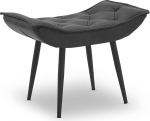 M MCombo Jalatsitool metallist jalgadega, elegantne tool Ottomani garderoobilaud elutuppa magamistuppa, ruudukujuline 40 x 69 cm, kunstnahast, 4778-2 (tumehall)