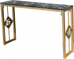 Konsolentisch f&uuml;r den Eingangsbereich, Sofatisch, Eingangstisch, Konsole, Marmor, Flur, Heimdekoration, Schrank, Eisenkunst, Goldener Wand-Beistelltisch, 31 &times; 11 &times; 2,Black