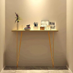 Schmaler Konsolentisch, Wohn Deko f&uuml;r Flur und Wohnzimmer, Montage mit Spurlosen N&auml;geln(Gold,80cm/31.5in)