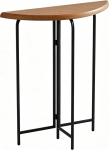 Halbmond Console Table, Konsolentisch Holz, Design mit Metallischen Tischbeinen f&uuml;r Vorhalle und Wohnzimmer(Brown,120x25x90cm/47x10x35in)
