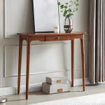 Moderner Konsolentisch Schmal aus Massivholz, Schmaler Console Table mit Versteckter Schublade f&uuml;r Wohnzimmer, Flur und Eingangsbereich, Walnuss(90x32x80cm/35x12.6x31in)
