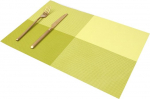Tischset 6Er Set, Gewebtes rechteckiges Muster Platzsets f&uuml;r k&uuml;che Speisetisch Hotel, Platz-Matten, Gelbgr&uuml;n, 30x45cm