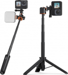 VRIG 55 cm Selfie Stick statiiv k&uuml;lma kinga ja 360&deg; kuulipeaga, TP-08S pikendatav reguleeritav Vlogi statiiv Go Pro Hero 13 12 11 10 9 8 7/ DJI Action 5 4 3 / Insta 360 Ace jaoks