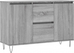 vidaXL Sideboard, kapp, sahtlitekk paljude hoiuruumidega, Highboard elutoa kapp raudjalgadega, kapp, k&uuml;lgkapp, halli Sonoma puitmaterjaliga