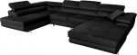COMFORTINO FURNITURE Rodrigo U-kujuline nurgadiivan magamisfunktsiooniga, diivan voodikastiga, 3-kohaline nurgadiivan, diivanvoodi elutuppa, suur diivan magamisfunktsiooniga (must, vasak)
