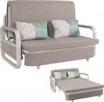 Mendler HWC-M83 diivanvoodi 130 x 185 cm Kangas / Tekstiil helehall