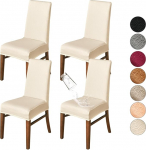 Stretch Diamond Grid Jacquard Dining Room Chair Covers, eemaldatav pestav k&ouml;&ouml;gitool Slipcover hotelli, s&ouml;&ouml;gituba, tseremoonia, bankett, pulmapidu (Beige1, pakend 4)