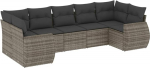 7-TLG. Garten-Sofagarnitur Grau Poly Rattan Ecksofa 62x62x69 cm Modernes disain Robust & Langlebig Outdoor Lounge M&ouml;bel Set f&uuml;r Terrasse Balkon und Innenhof