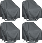 &Otilde;ues p&ouml;&ouml;rlev tooli kate 4 Pack sobib (39 "L x 37" W x 38 "H) muru Patio toolid, 420D rebenemiskindel, UV-kindel, veekindel m&ouml;&ouml;blikatete jaoks, Hall