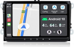 JOYX Android 10 autoraadio sobib VW Passat/Golf/Skoda/Seat - 2G+32G - Sisseehitatud DSP/Carplay/Android auto - Kaamera MIC tasuta - 9-tolline 2 DIN - DAB roolijuhtimispult WiFi BT5.0 360-kaamera kiire