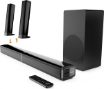 Oakcastle SB80 Xtra Soundbar TV-seadmetele, 200 W 2.1 Soundbar koos subwooferiga, 2-in-1 eemaldatav kodukino helis&uuml;steem, Bluetooth-k&otilde;lar telerite jaoks HDMI ARC-ga, sisaldab seinakinnituskomplekti