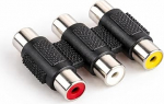 3 Way av RCA Carpenter/Female to Female/Audio Video Coupler pikendusadapteri &uuml;hendusliides