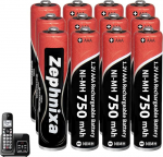 1,2 V 750 mAh NI-MH AAA aku Gigaset Panosonic juhtmeta DECT-telefonile, laetavad AAA akud Gigaset telefonidele, madala enesepuhastusega eellaetud - 12 tk.