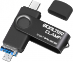 BorlterClamp 512GB 3-in-1 OTG USB 3.0 m&auml;lupulk Android-telefonidele, s&uuml;learvutitele ja muule - 3 pordiga (Type-C/MicroUSB/USB-A) Samsung Galaxy jaoks (must)