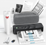 Kaasaskantav termoprinter A4 Bluetooth termoprinter ilma tindita, toetab US / A4 termopaberit, mis &uuml;hildub iOS, Android, s&uuml;learvuti ja arvutiga, koos kandekotiga, 2 paberirulli ja 1 kokkupandava paberiga