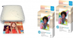 HP Sprocket Portable 5.8 x 8.7 cm Instant Image Printer (White) & HP Sprocket 2.3 x 3.4 Premium Instant Zinc Sticky Back Photo Paper (100 Sheets) Compatible with HP Sprocket Select and Plus Printers