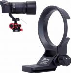 iShoot objektiivi krae statiivihoidiku r&otilde;nga puks, mis &uuml;hildub Nikon Nikkor Z MC 105mm f/2.8 VR S, Z 135mm F1.8 S Plena & Z 85mm F1.2 S objektiiviga, kiirlahutusplaat Arca-Swiss'ile