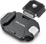 FALCAM F38 Camera Clip V2 koos plaadi kiirkinnituss&uuml;steemiga, kaamerarihma kinnitamine seljakotti 1/4-tollise kuni 3/8-tollise kruvikeermega, Arca-Swiss &uuml;hilduv, universaalne kinnitusaluse adapter &otilde;larihma jaoks