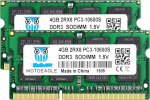 Motoeagle DDR3 1333 8GB Kit (2x4GB) PC3 10600 10600S 4GB SODIMM 204-Pin Unbuffered Non-ECC 1.5V CL9 2Rx8 Dual Rank Notebook m&auml;lu
