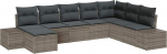 Rantry 8-teiliges Garten-Sofa-Set mit Kissen Grau Poly-Rattan Gartenlounge Model3347179
