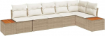 6-teiliges Garten Sofa Set mit Kissen Beige Poly Rattan Akazie Gartenlounge Model3348097