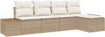 Rantry 5-teiliges Garten Sofa Set mit Kissen Beige Poly Rattan Akazie Gartenlounge Model3348067