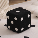 Multifunktsionaalne kokkupandav laud, Faux lambavillast kuubikuubik, ruudukujuline kuubikuubik, multifunktsionaalne pehmete pehmete jalgadega karikatuur, loominguline kuubikuubik koju, elutuppa, magamistuppa (must, 7.)