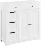 Yaheetech Vannitoakapp 4 sahtli ja 1 kapi ja reguleeritava riiuliga, vannitoakapp, vannitoakapp, vannitoa/eelp&auml;&auml;su/koridori p&otilde;hikapp, 81 x 30 x 81,5 cm, valge