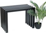 DanDiBo 96446 Stool Metal Black Bench Solid Weatherproof 60 cm Modern Bench Slat Stool
