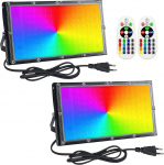 Eleganted RGB v&auml;livalgusti, 2 t&uuml;kki, 100 W v&auml;rviline kohtvalgusti koos kaugjuhtimispuldiga, LED-valgusti, IP65 veekindel valgustus r&otilde;dudele, aedadele, meeleoluvalgustitele.