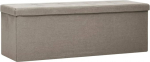 vidaXL Bench with Storage Space, Foldable Stool, Storage Box, Chest, Chest Bench, Bench Seat Chest, Hallway Bench, Footstool, Taupe Linen Look