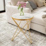 HOLTICO kohvilaud, k&uuml;ljelaud, &uuml;mmargune, elutoa laud, v&auml;ike laud, diivanilaud elutuppa, valge kuldne