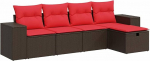 Garten-Sofagarnitur mit Stauraum & Fu&szlig;hocker - PE-Rattan, 55x53x34 cm, f&uuml;r Terrasse und Innenhof Model3325670